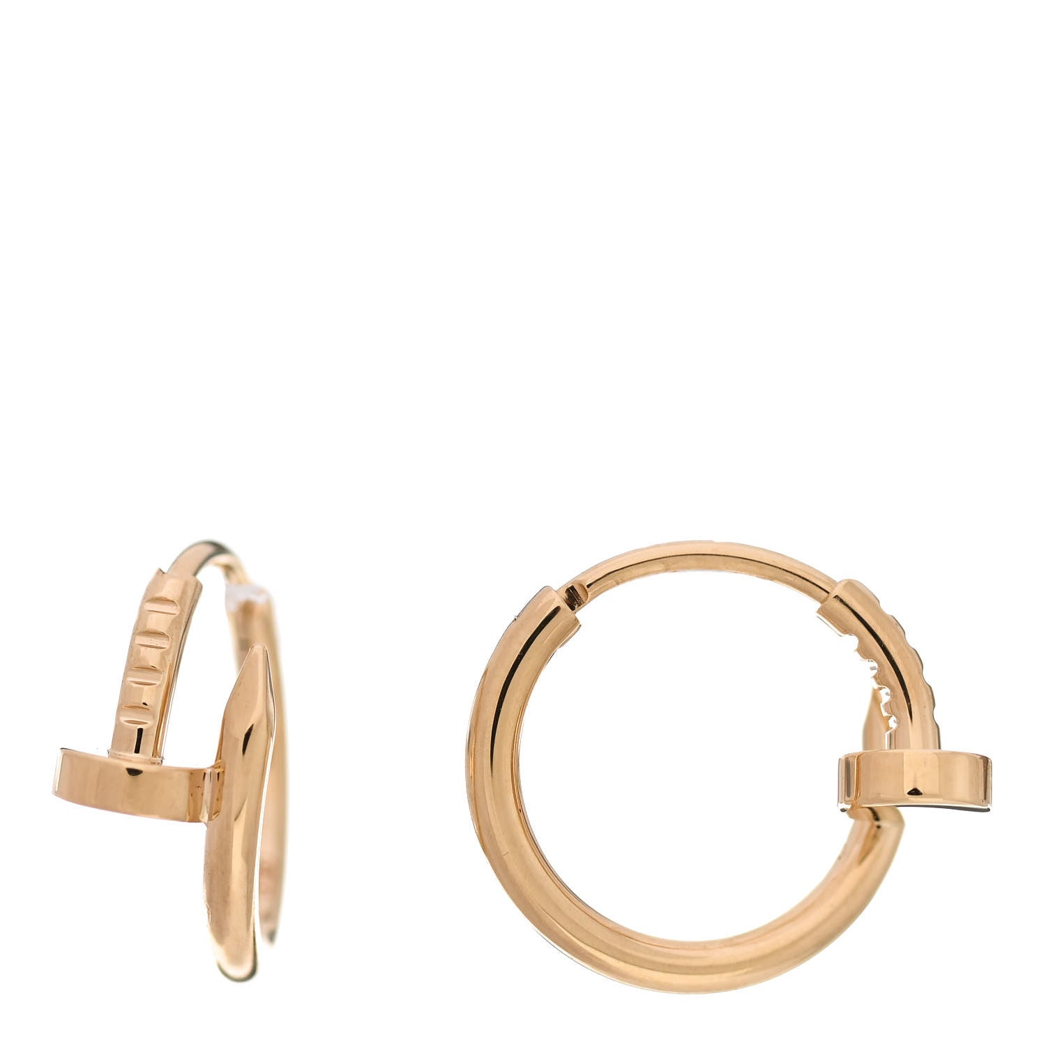 Cartier 18K Yellow Gold Juste Un Clou Hoop Earrings 1 of 6