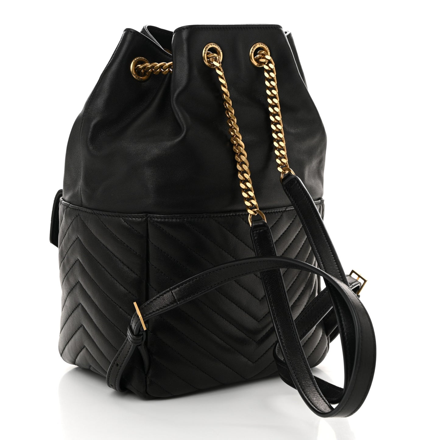 Lambskin Matelasse Monogram Joe Backpack Black
