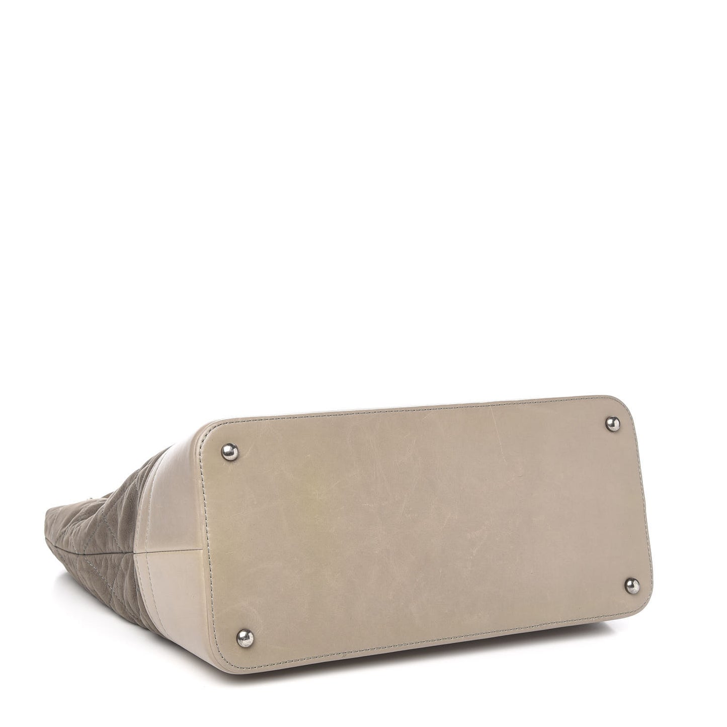 Iridescent Calfskin Quilted VIP Shopping Tote Grey