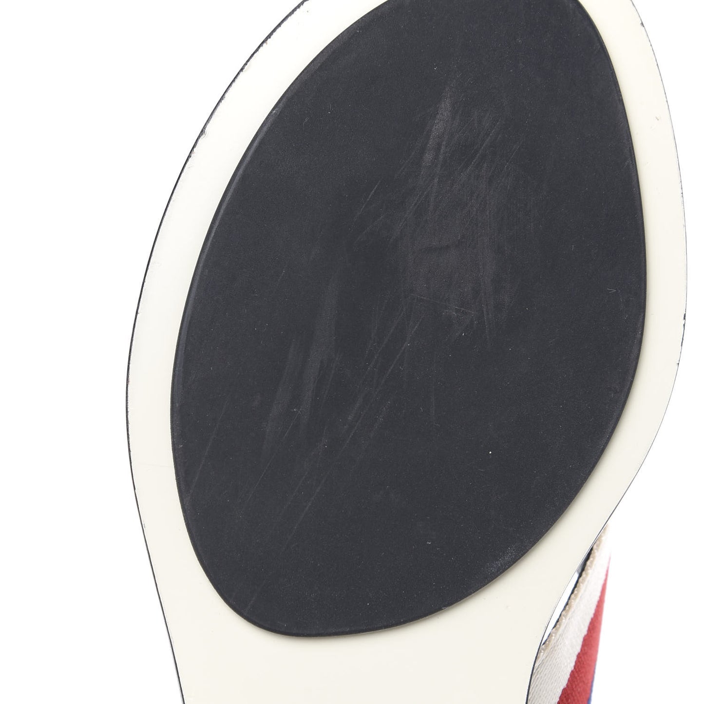 Nylon Calfskin Sylvie Web GG Monogram Womens Thong Sandals 39.5 Mystic White Hibiscus Red Marine Black