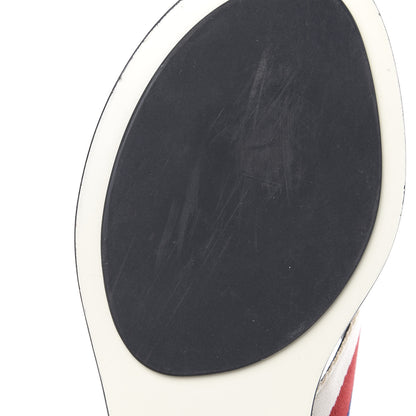 Gucci Nylon Calfskin Sylvie Web GG Monogram Womens Thong Sandals 39.5 Mystic White Hibiscus Red Marine Black 8 of 9