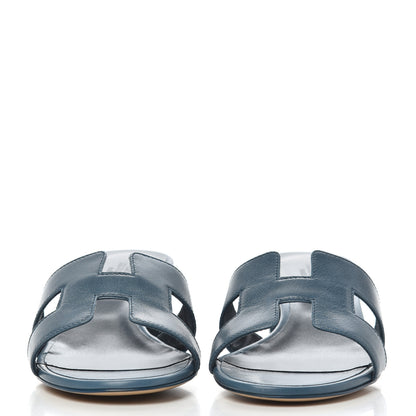 Hermes Calfskin Oasis Sandals 36 Bleu Velvet 2 of 9