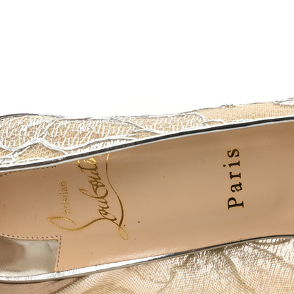 Christian Louboutin Rete Dentelle Lurex Very Lace 120 Pumps 41 Silver 8 of 9
