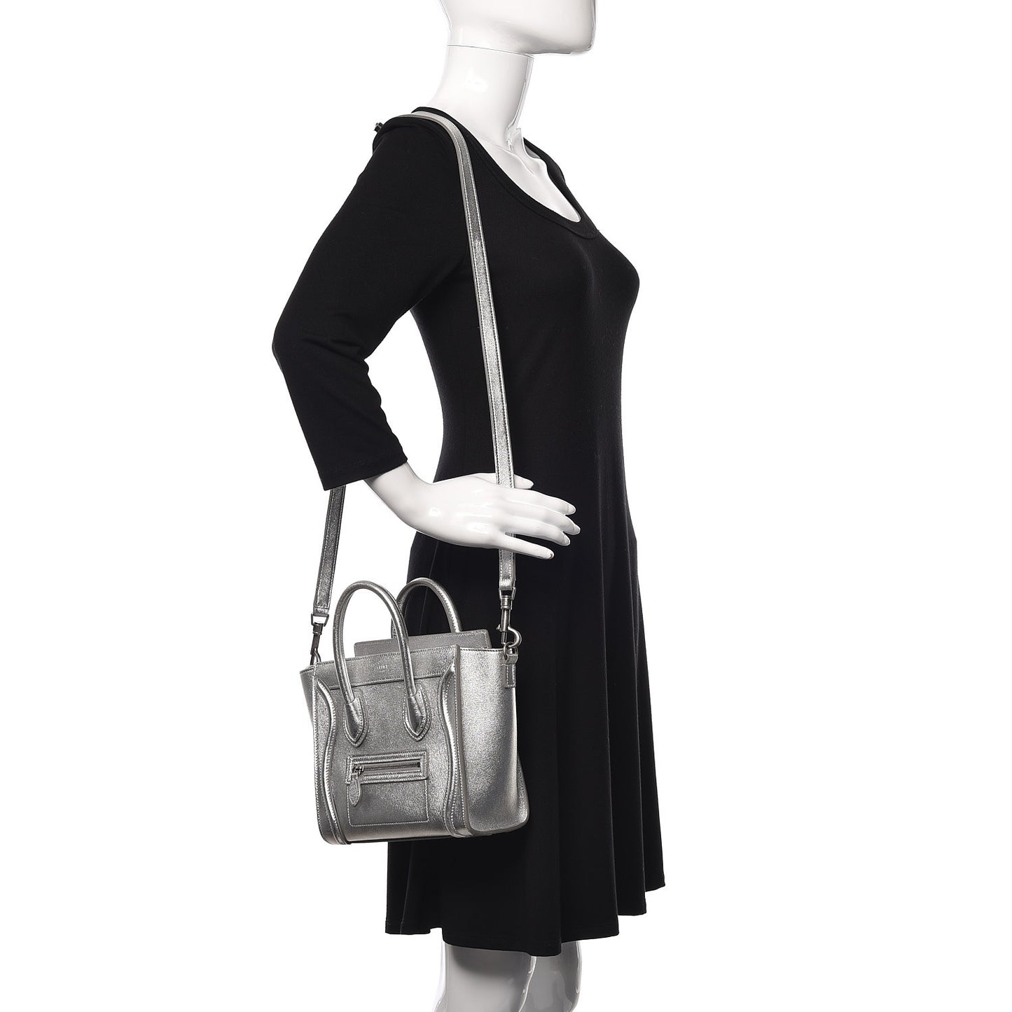 Laminated Lambskin Nano Luggage Silver