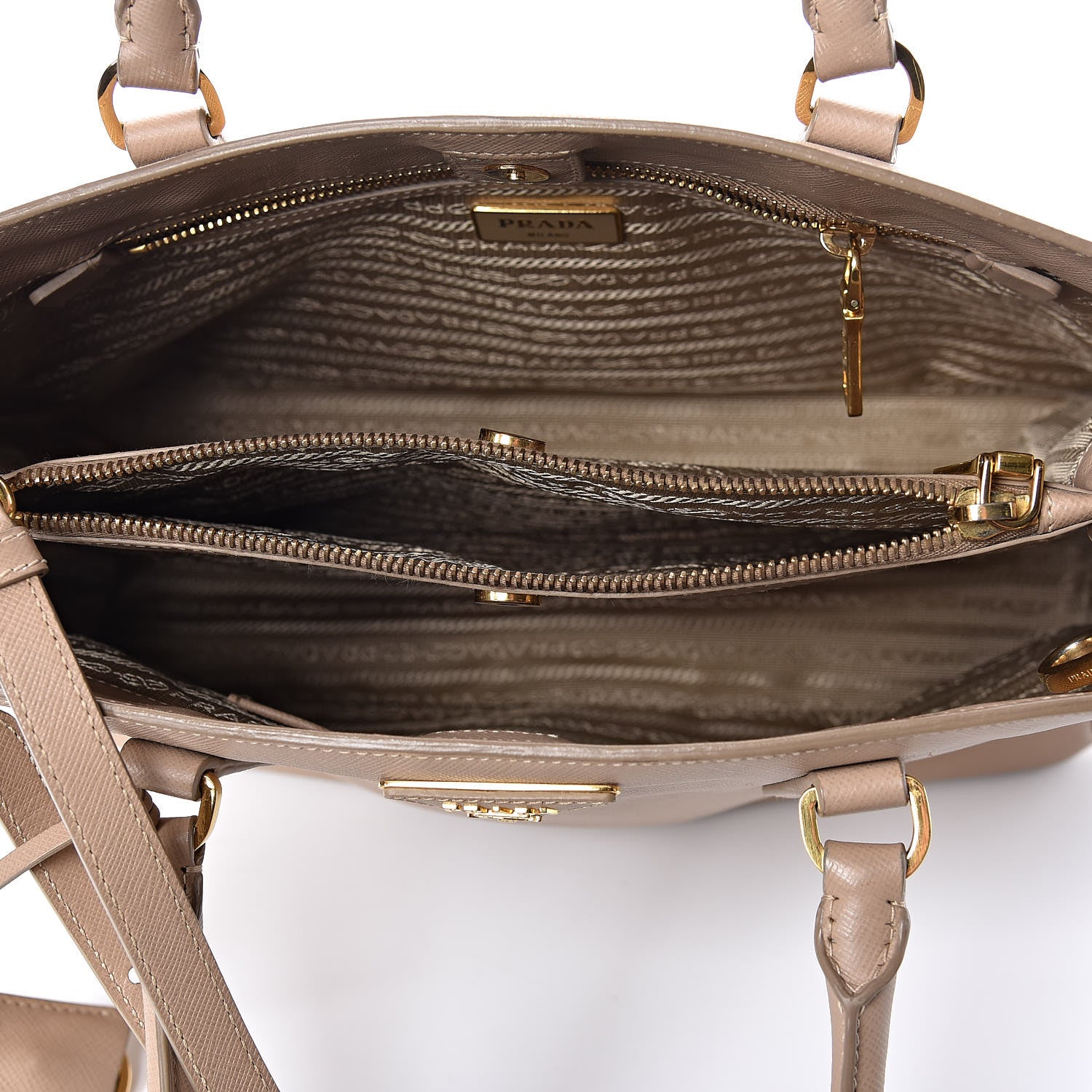 Prada Saffiano Lux Small Tote Sabbia 6 of 15