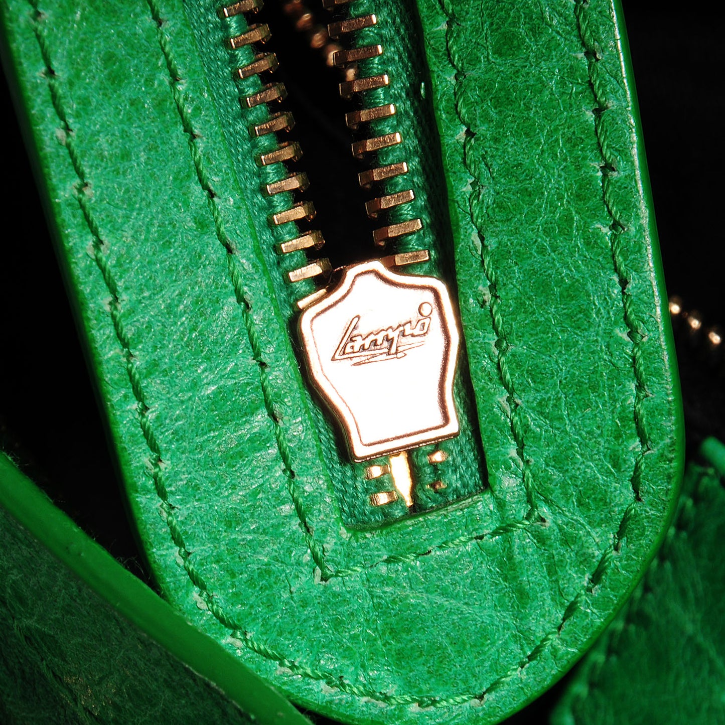 Agneau Giant 12 Rose Gold Hardware City Vert Poker