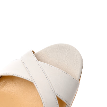 Christian Louboutin Nappa Cork Reine De Liege 120 Wedges 39 White Natural 9 of 12