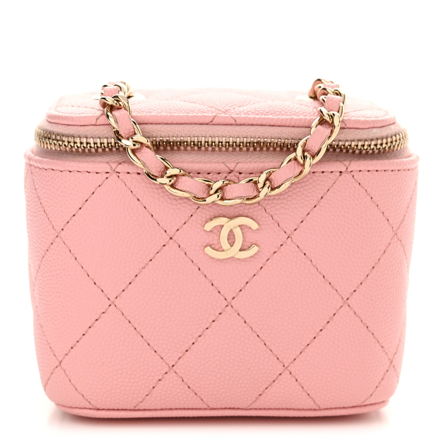 Chanel Caviar Quilted Mini Vanity Case With Chain Light Pink 1 of 10