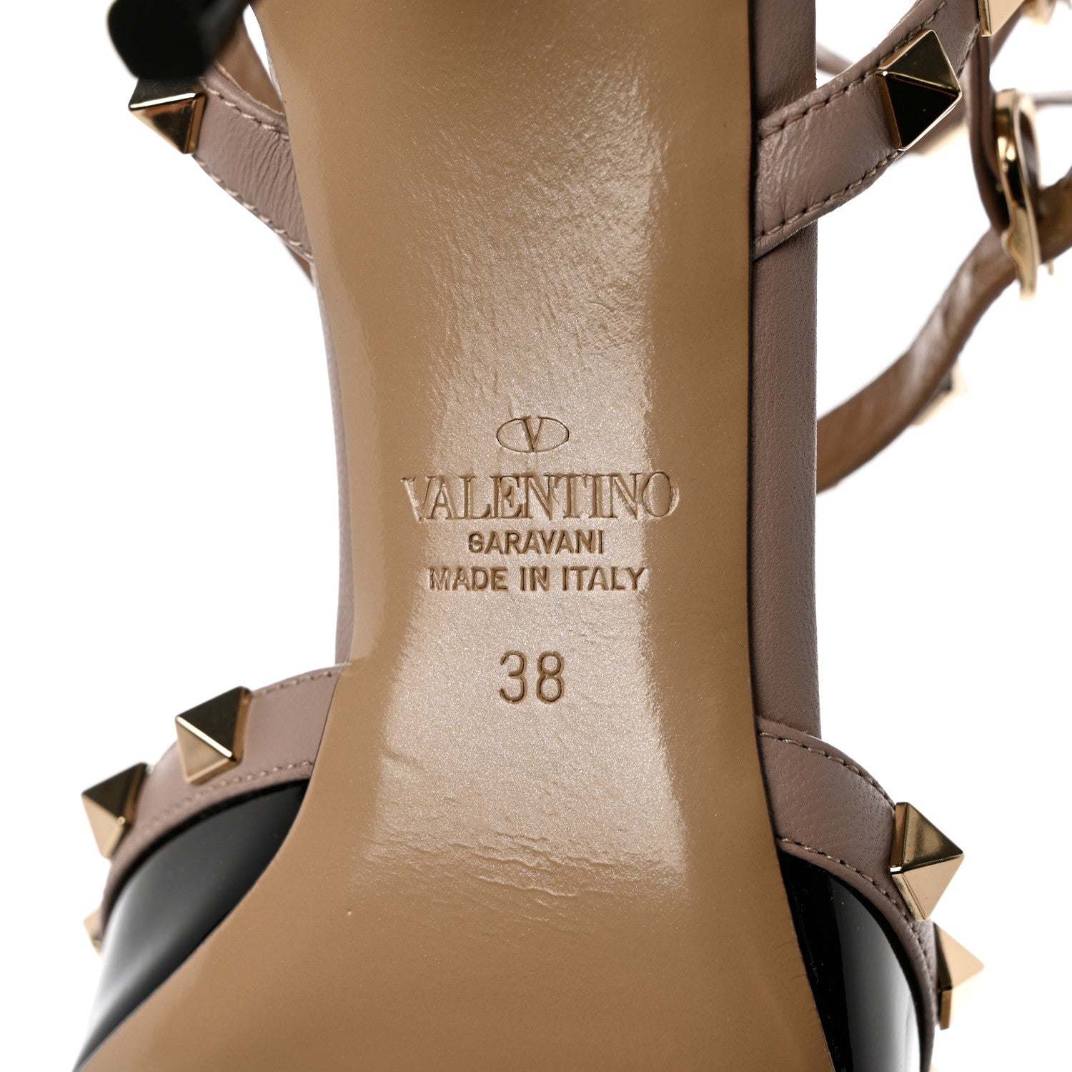 Valentino Garavani Patent Nappa Rockstud Ankle Strap 65mm Pumps 38 Black Poudre 8 of 10