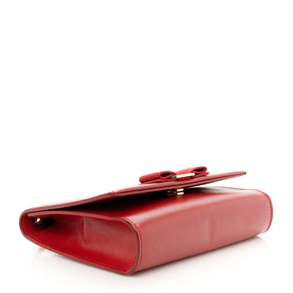 Salvatore Ferragamo Hammered Calfskin Mini Miss Vara Bow Chain Bag Sangria 4 of 9