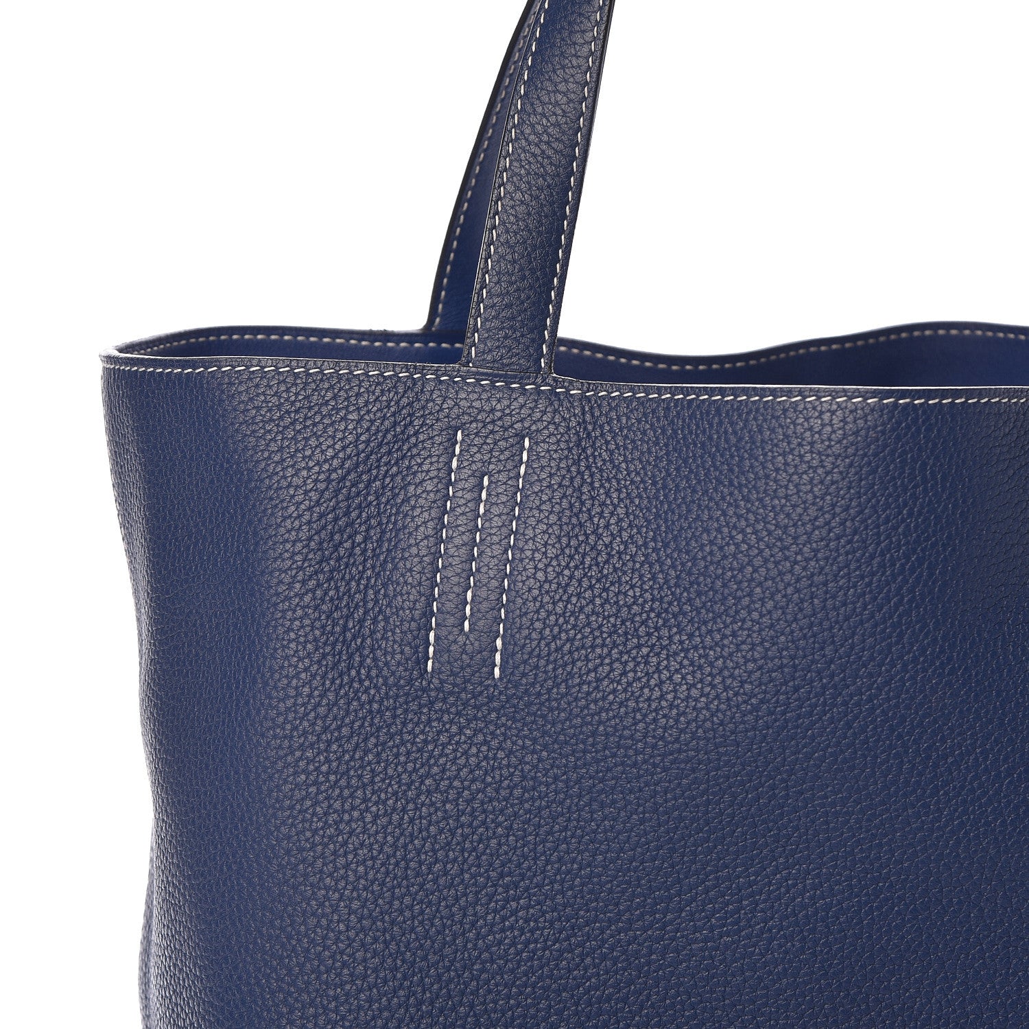 Hermes Taurillon Clemence Sikkim Double Sens 36 Reversible Tote Bleu Saphir 7 of 9