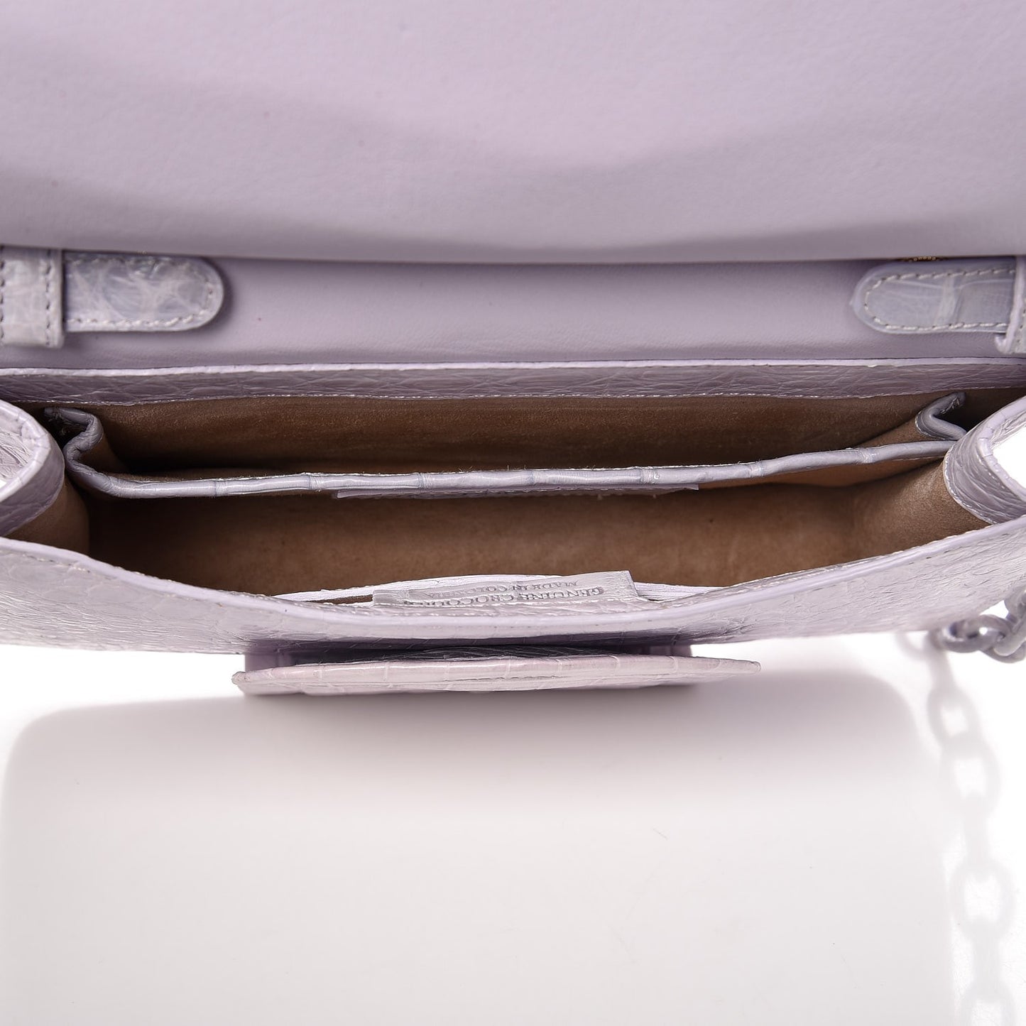 Crocodile Flap Belt Bag Lilac