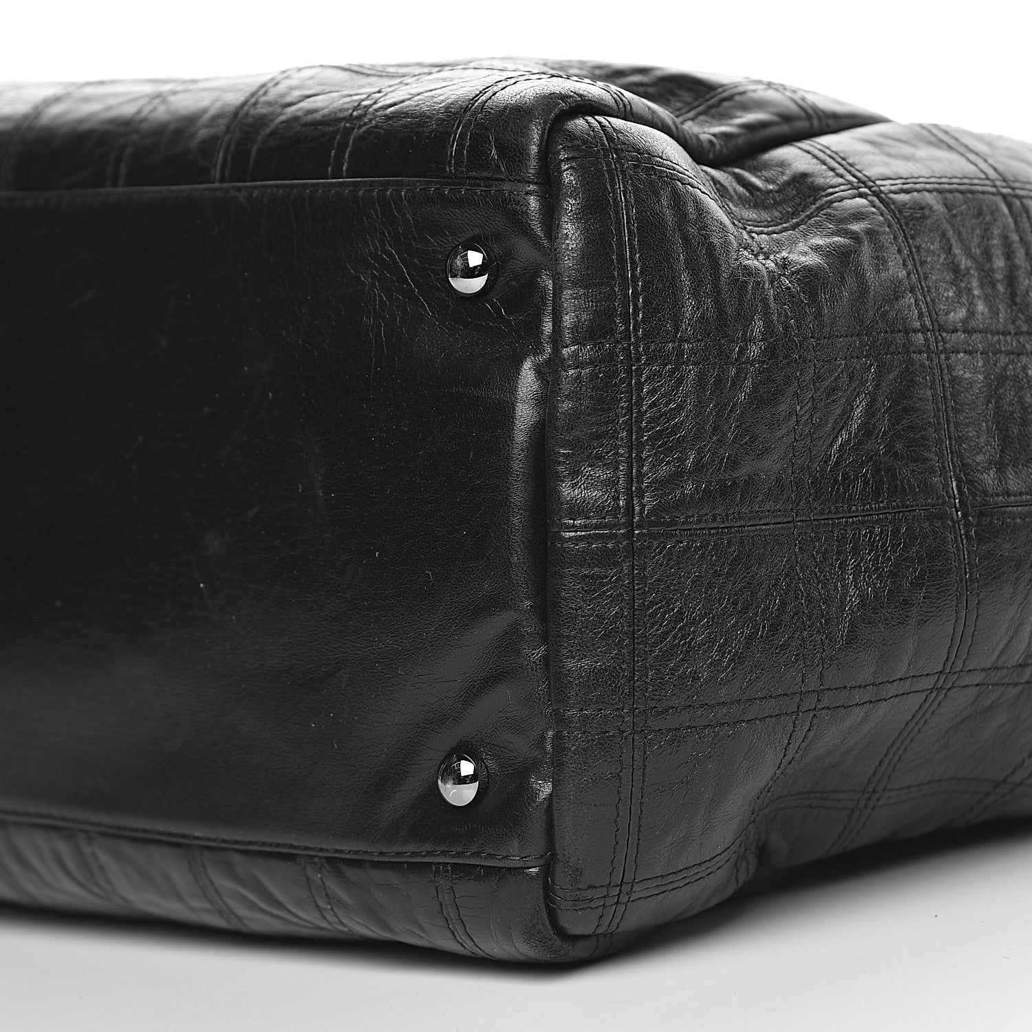 Chanel Lambskin Square Stitched Lax Accordion Shoulder Bag Black 9 of 10