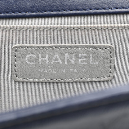 Chanel Calfskin Double Stitch Medium Boy Flap Navy Blue 6 of 15