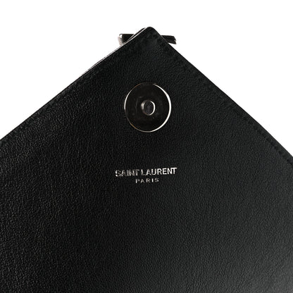 Saint Laurent Sheepskin Matelasse Chevron Monogram Large College Satchel Black 6 of 12