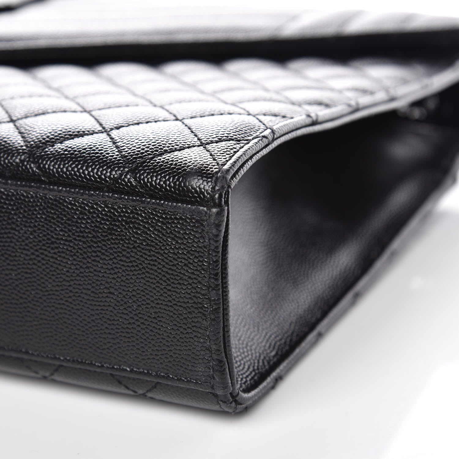 Saint Laurent Grain De Poudre Textured Mixed Matelasse Large Triquilt Monogram Monochrome Satchel Black 10 of 10