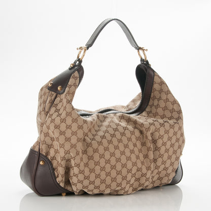 Gucci Monogram Large Jockey Hobo Dark Brown 3 of 7