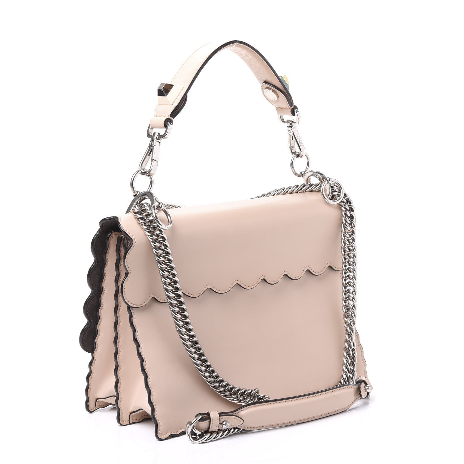 Fendi Vitello Liberty Scalloped Studded Kan I Shoulder Bag Plaster 2 of 8