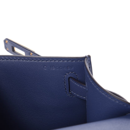 Hermes Swift Kelly Pochette Clutch Bleu Brighton 9 of 27
