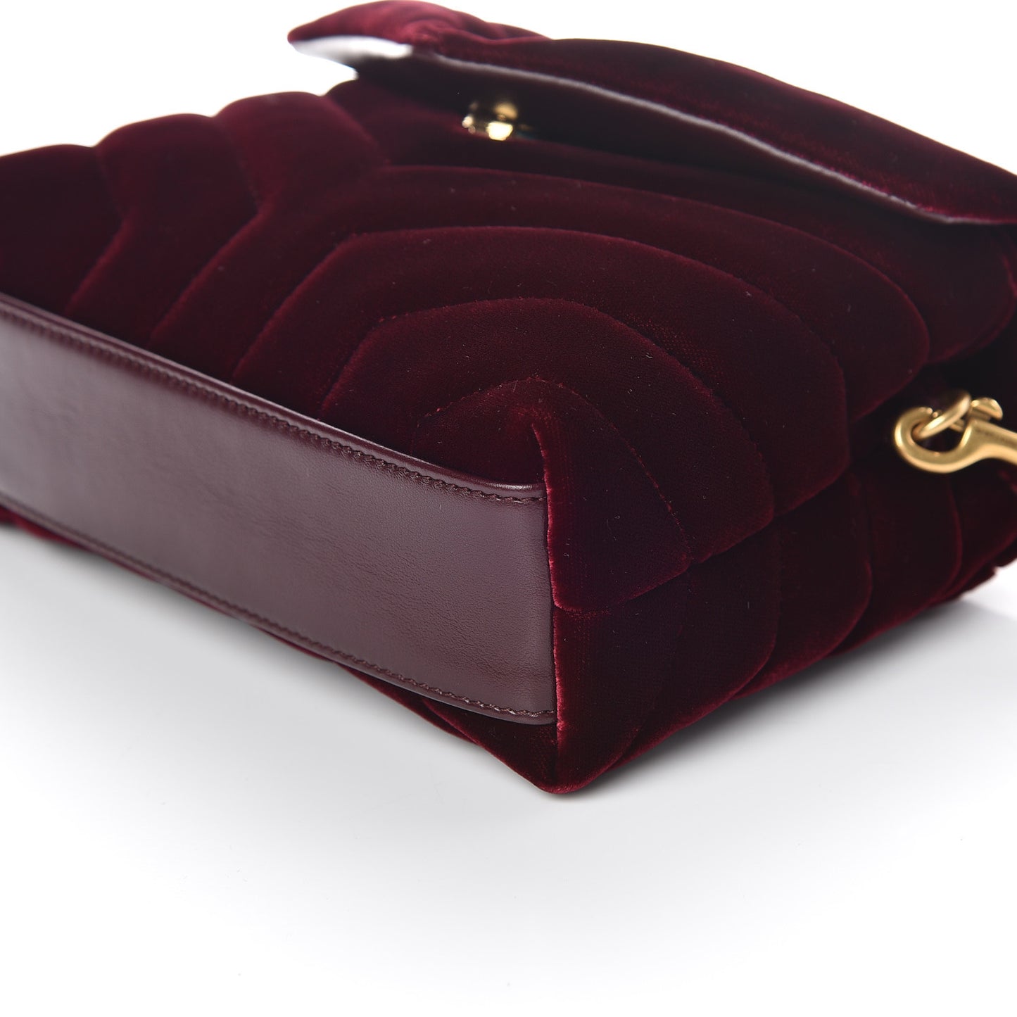 Velvet Y Quilted Monogram Toy Loulou Crossbody Bag French Burgundy