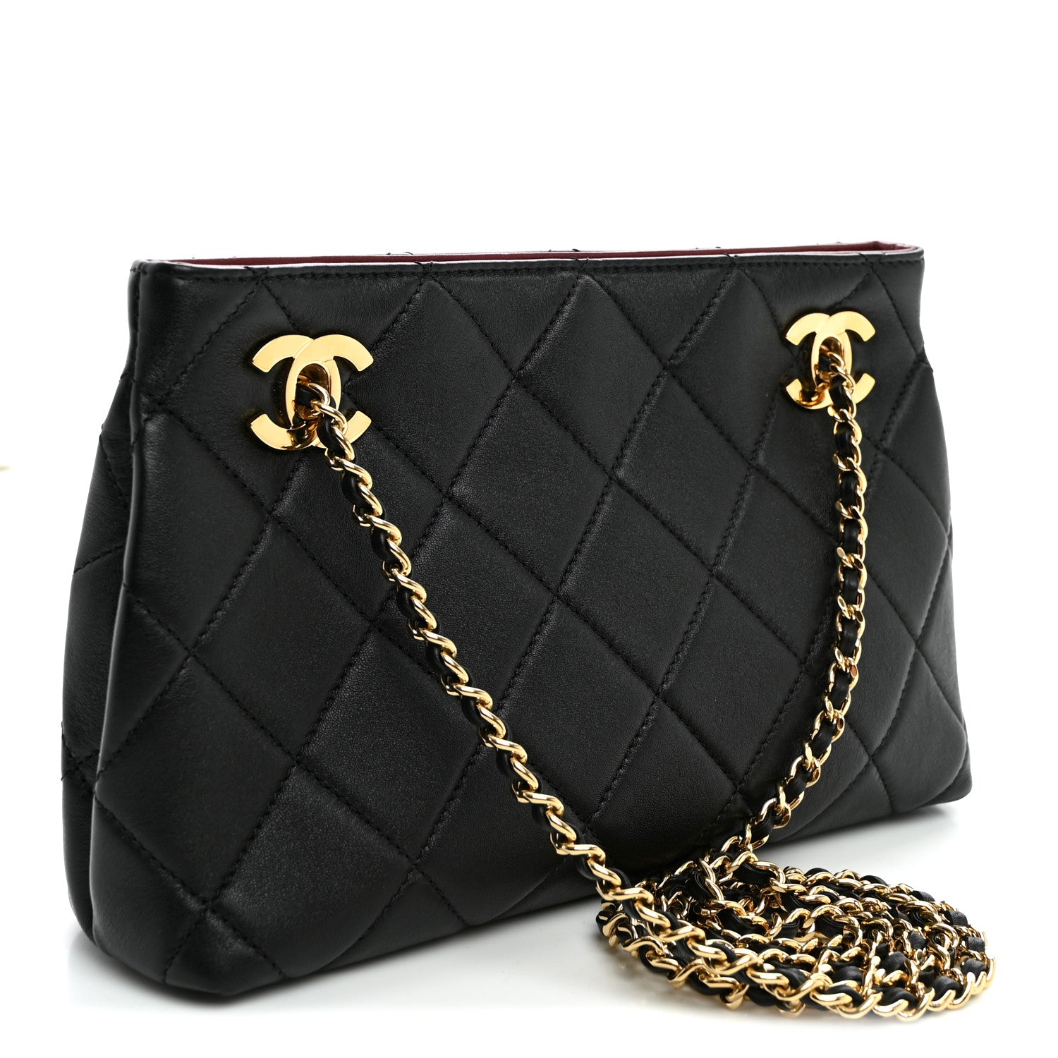 Chanel Lambskin Quilted Small Eyes On You Shopping Bag Black 3 of 10