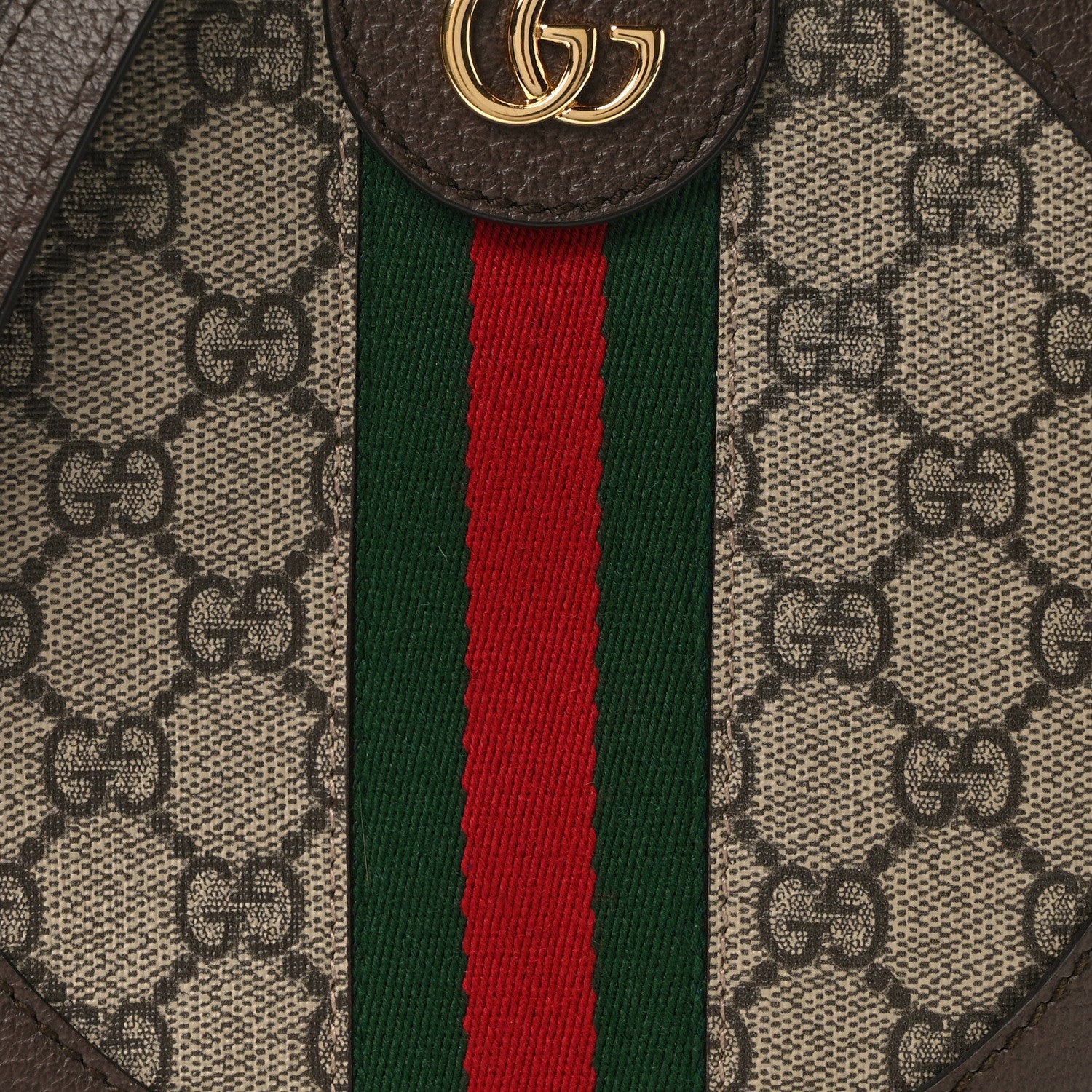Gucci GG Supreme Monogram Web Mini Ophidia Round Shoulder Bag Brown 8 of 12