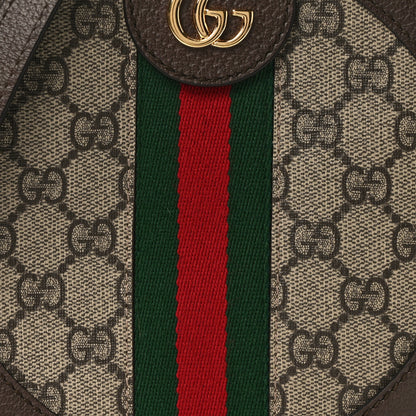 Gucci GG Supreme Monogram Web Mini Ophidia Round Shoulder Bag Brown 8 of 12