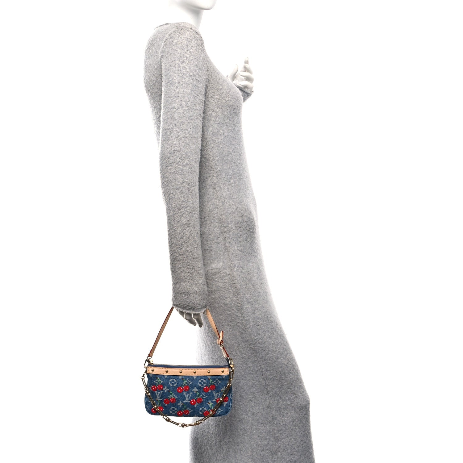 Louis Vuitton LV X TM Monogram Denim Cerises Pochette Accessories Blue 2 of 9