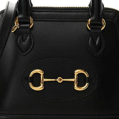 Gucci Boarded Plutone Calfskin Mini Horsebit 1955 Top Handle Bag Black 8 of 9