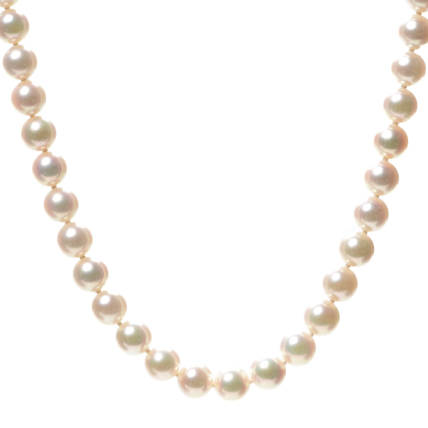 Tiffany 18K Yellow Gold Akoya Pearl 7.5mm Signature Strand Necklace 1 of 7