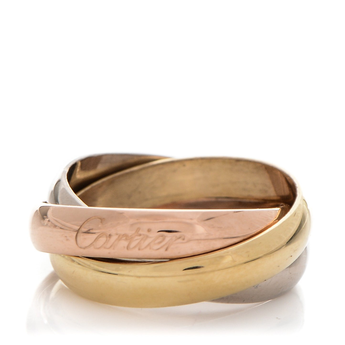 18K Pink Yellow White Gold Small Trinity Ring 48 4.5