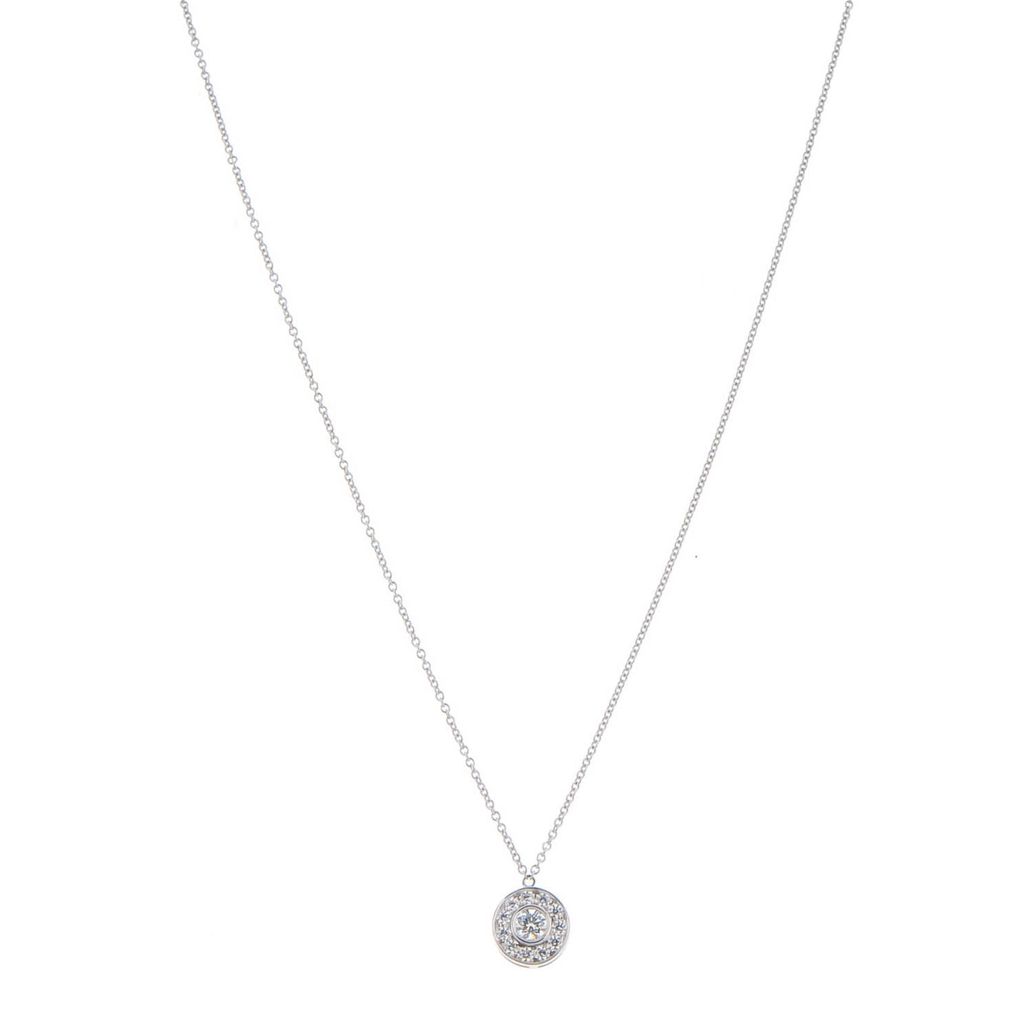 Platinum Diamond .42ctw Circlet Pendant Necklace