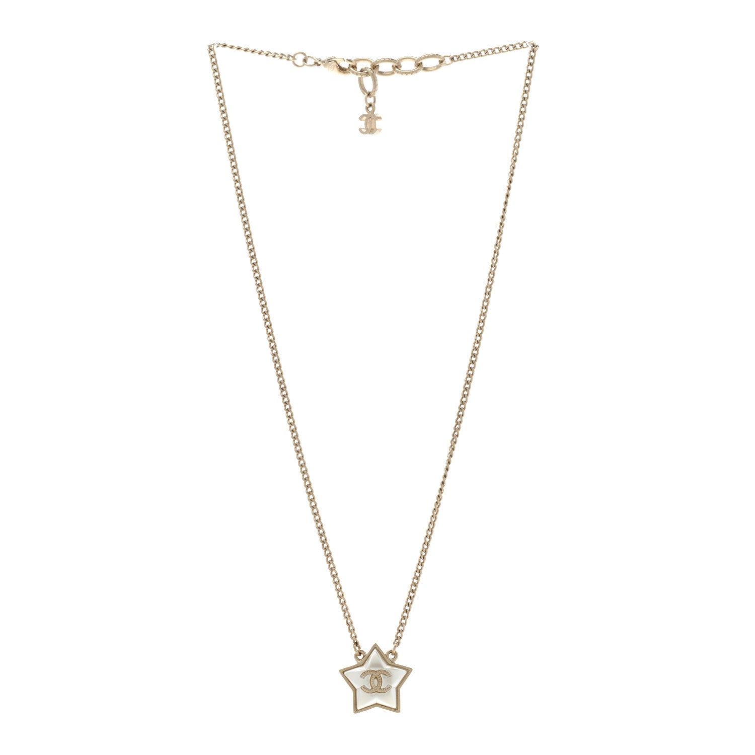 Chanel Pearl CC Star Necklace Gold 3 of 6