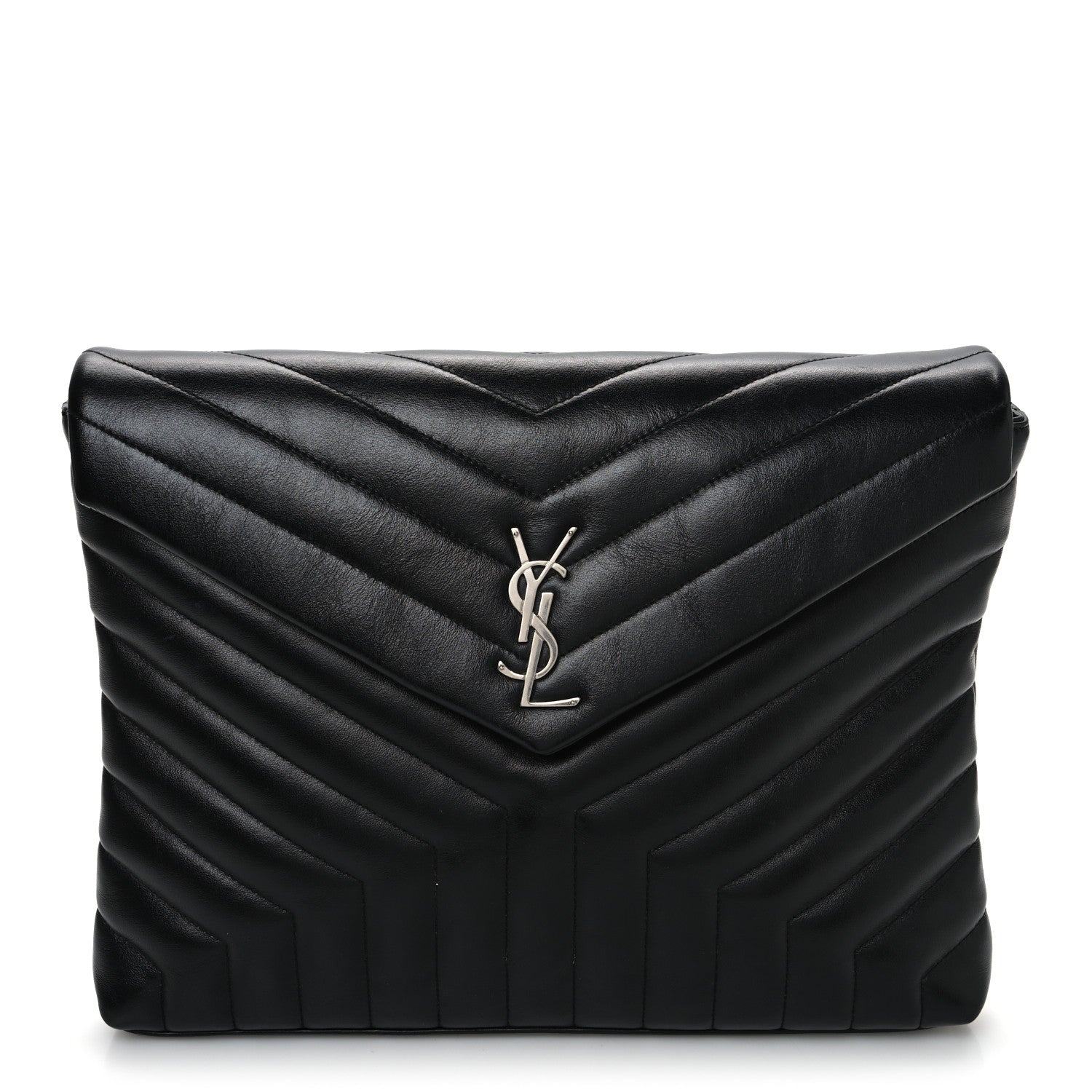 Saint Laurent Calfskin Y Quilted Monogram Loulou Document Holder Black 1 of 25