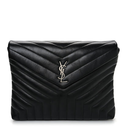 Saint Laurent Calfskin Y Quilted Monogram Loulou Document Holder Black 1 of 25