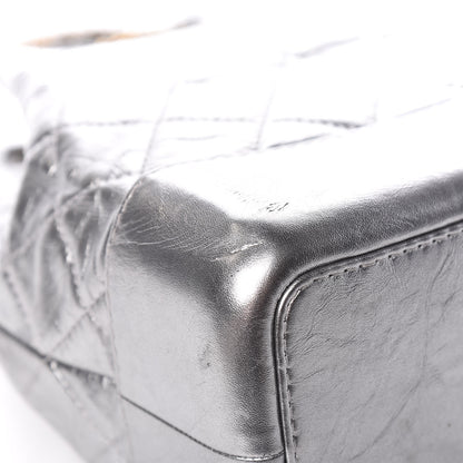 Chanel Metallic Crumpled Calfskin Quilted Gabrielle Backpack Silver 12 of 17