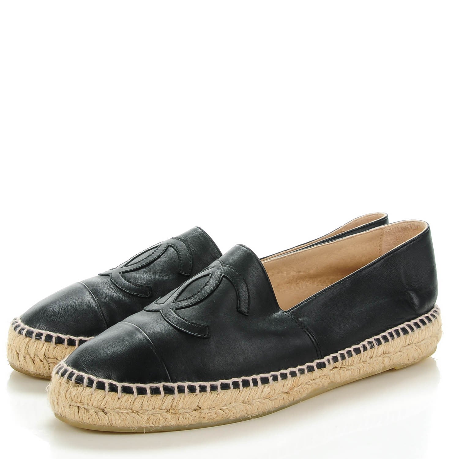 Chanel Lambskin CC Espadrilles 41 Black 3 of 8