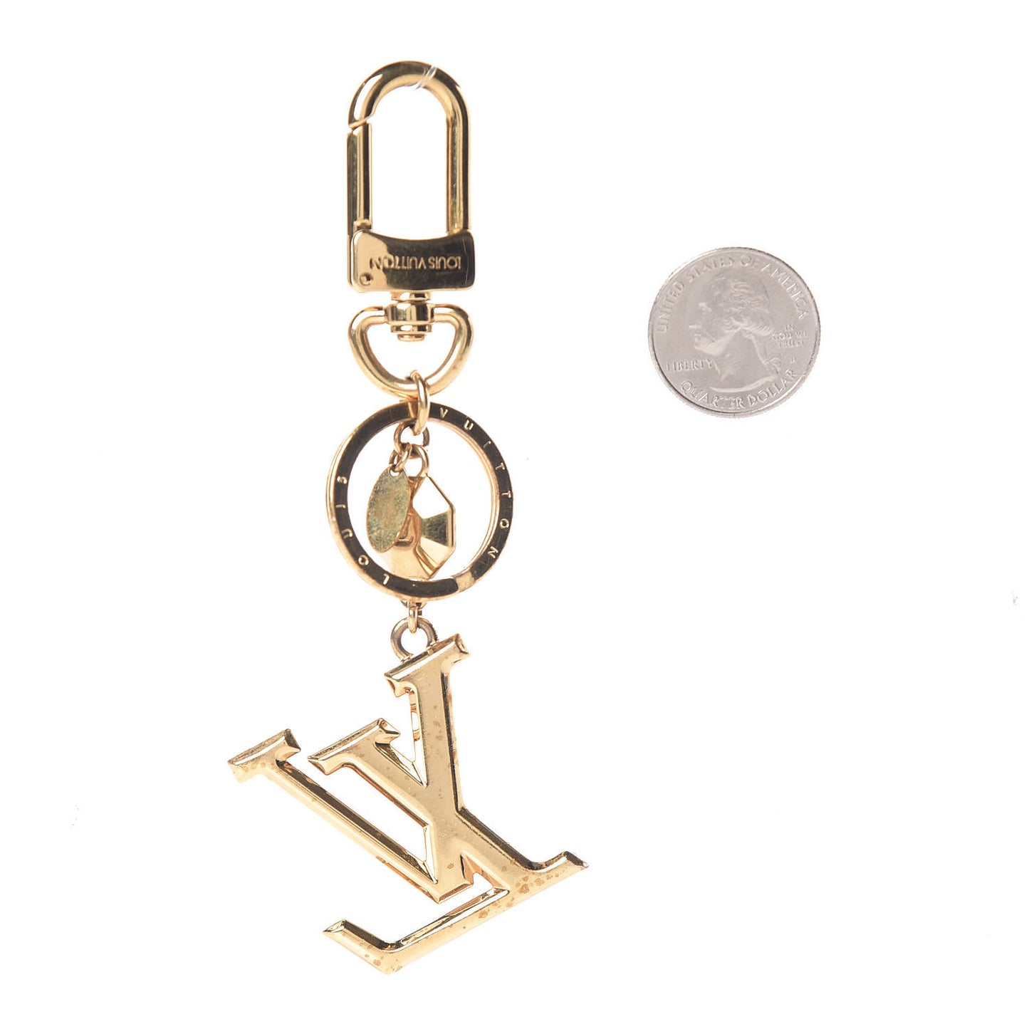 Initials LV Key Holder Gold
