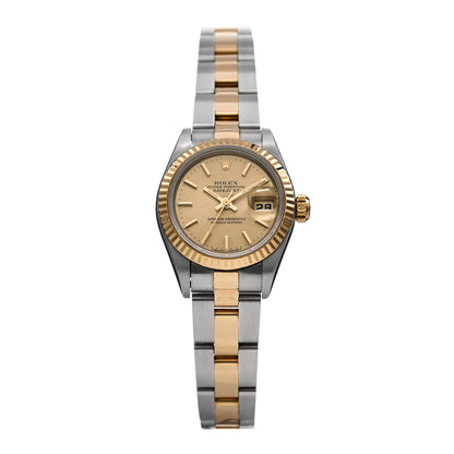 Rolex Stainless Steel 18K Yellow Gold 26mm Oyster Perpetual Datejust Watch Champagne 69173 1 of 4