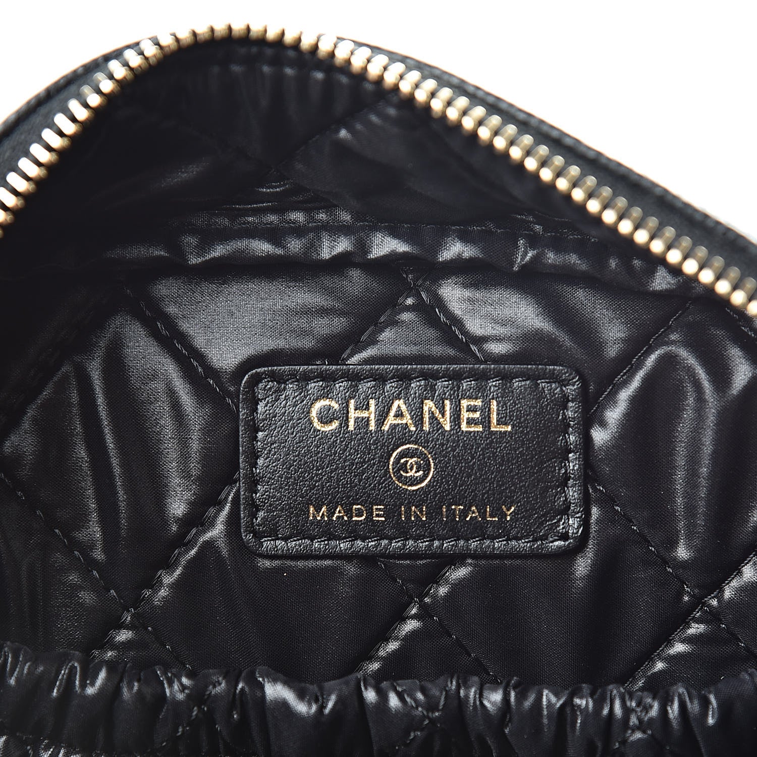 Chanel Caviar Quilted Curvy Pouch Cosmetic Case Black 6 of 8