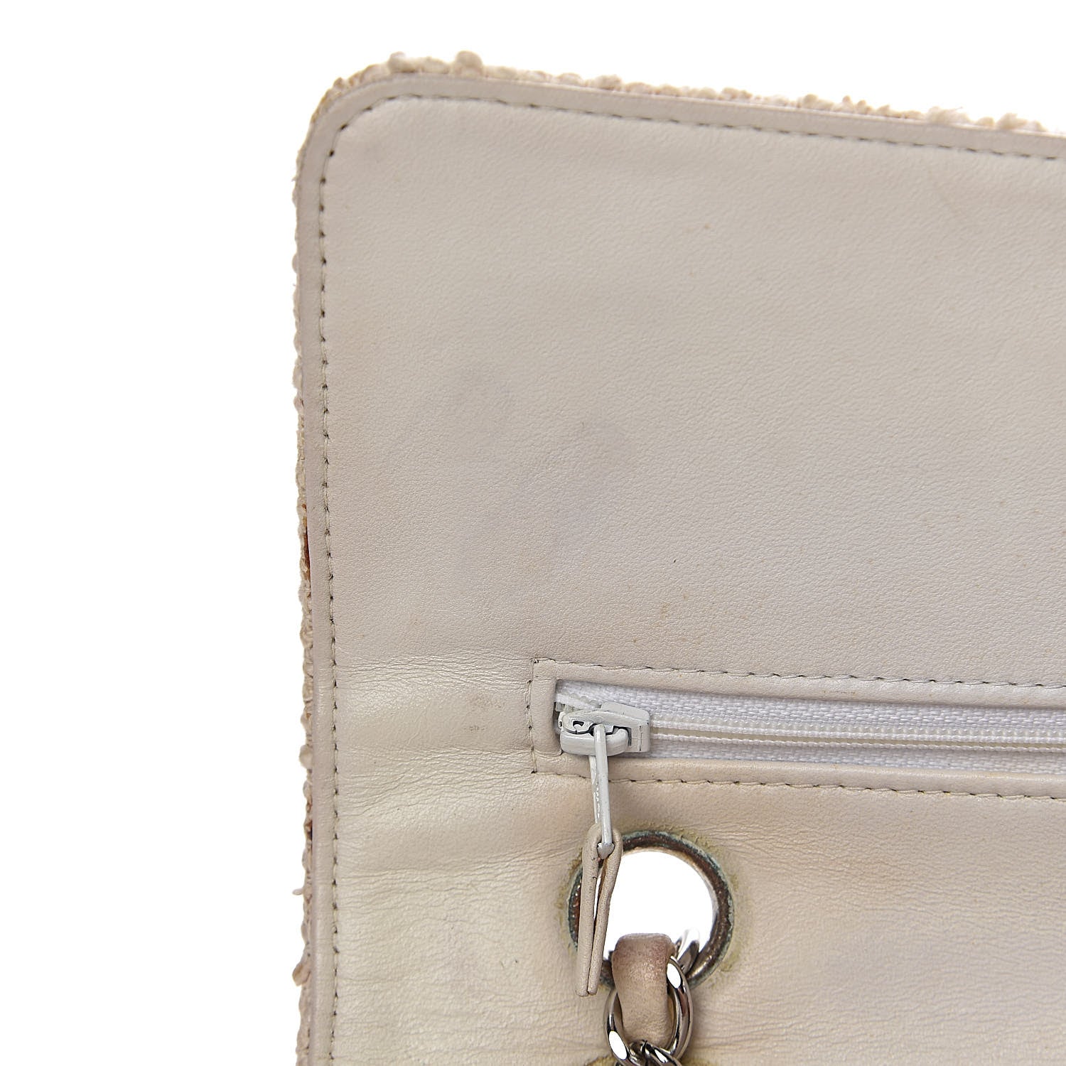 Chanel Tweed Medium Double Flap White 11 of 26