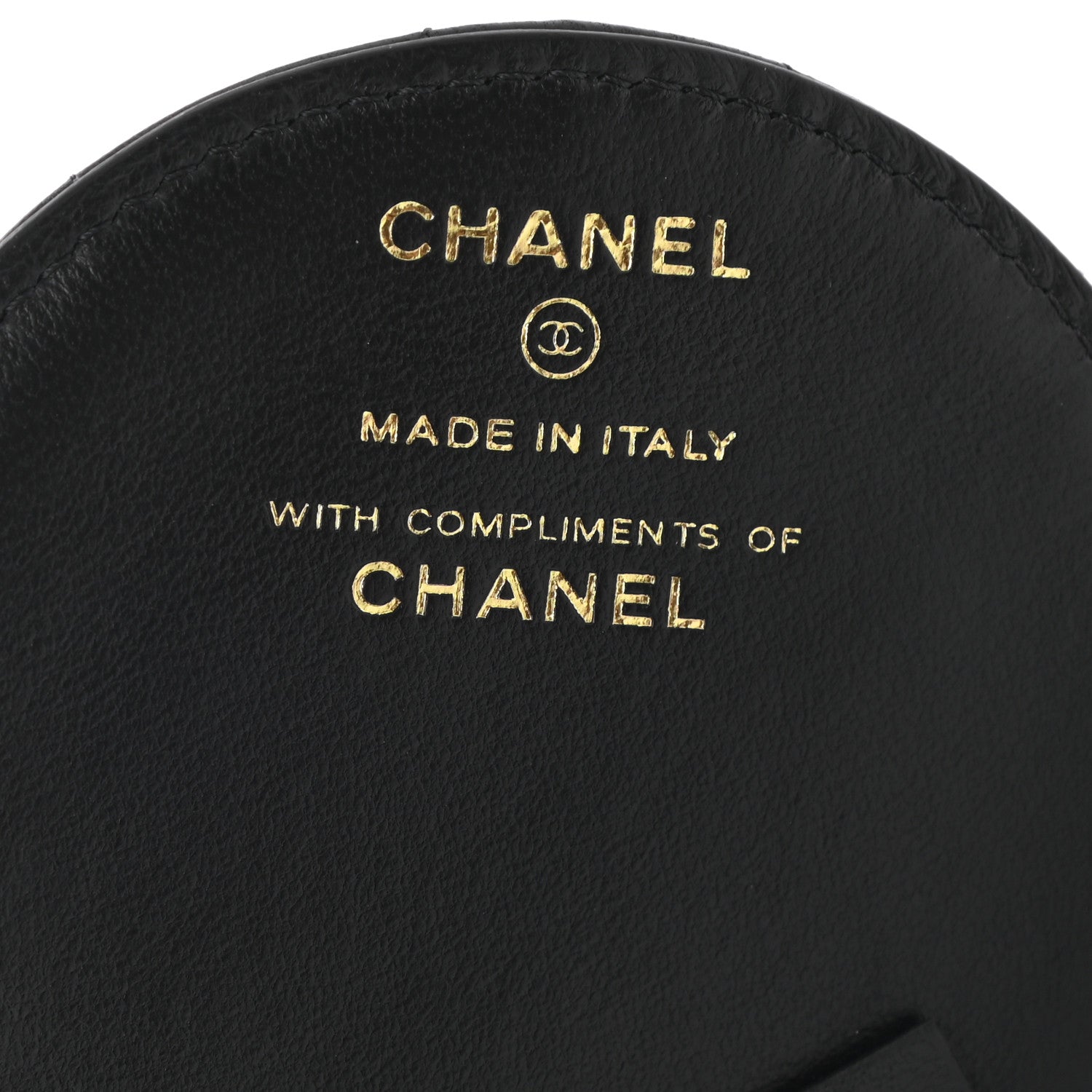 Chanel Lambskin Quilted Round Luggage Tag Black 4 of 6