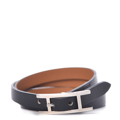 Hermes Chamonix Hapi 3MM Triple Tour Bracelet S Black 1 of 6