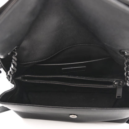 Saint Laurent Grain De Poudre Medium West Hollywood Monogram Fold-Over Black 5 of 11