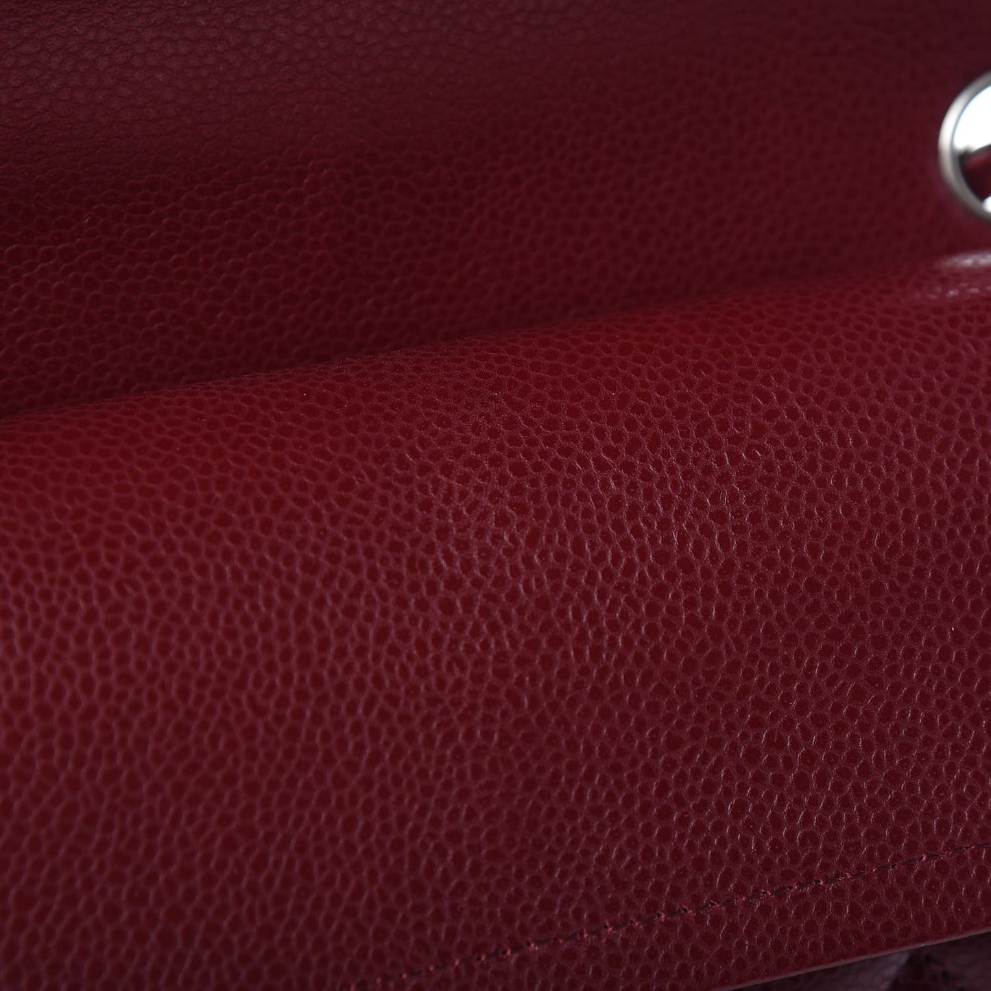 Caviar Quilted Medium Double Flap Dark Red