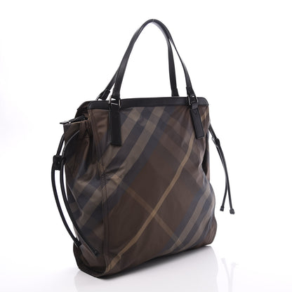 Burberry Nylon Check Small Buckleigh Packable Tote Birch Grey 2 of 10