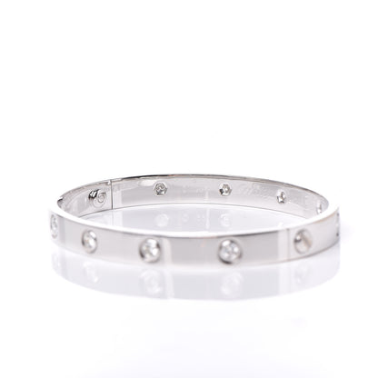 Cartier 18K White Gold 10 Diamond LOVE Bracelet 17 6 of 8