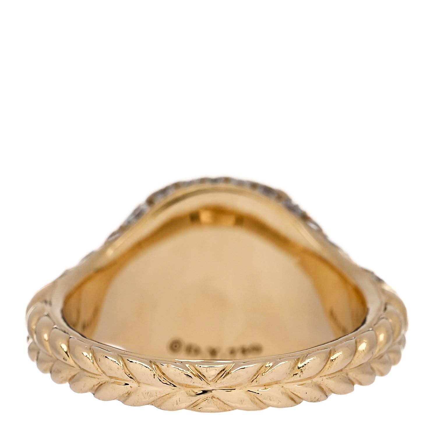 David Yurman 18K Yellow Gold Diamond Petite Pave Chevron Pinky Ring 42 2.25 4 of 6