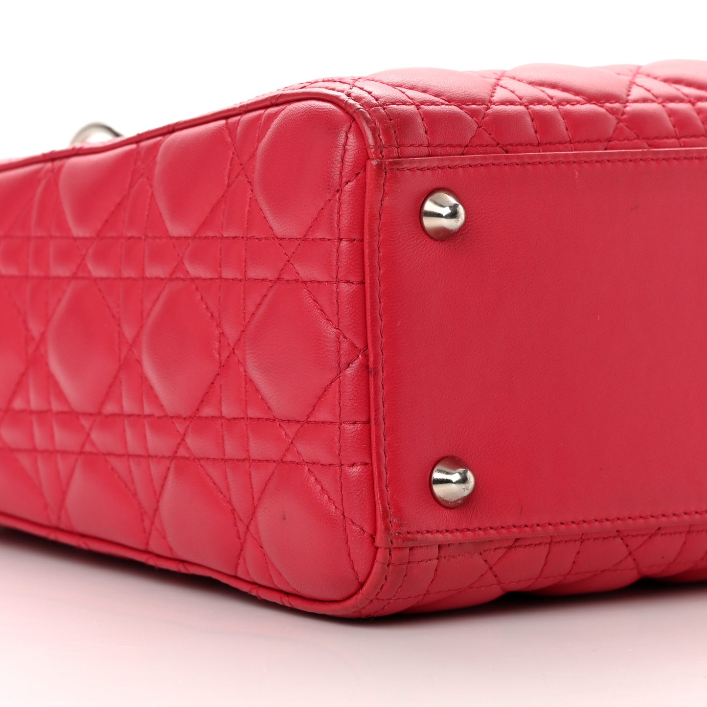 Lambskin Cannage Large Lady Dior Fuchsia
