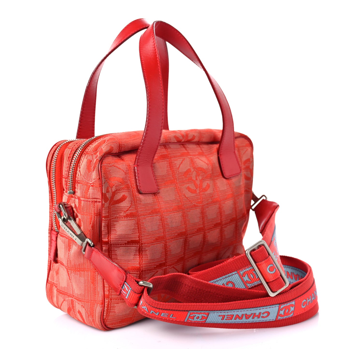 Nylon Small Travel Tote Red